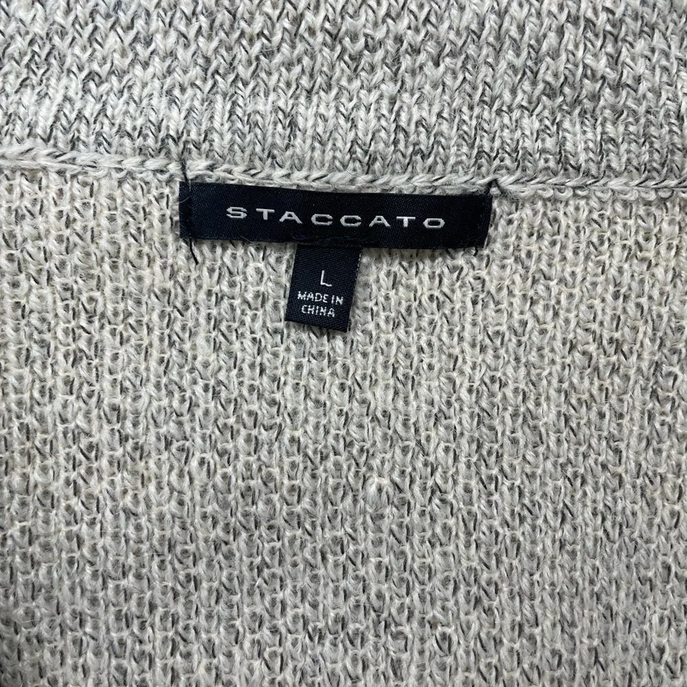 Staccato Women's Size Large Long Knit Open Front Cardigan - Picture 7 of 10